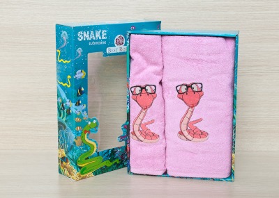 Подарочный набор полотенец 70x140 и 50x90 Best Rose Змея RS8255-02