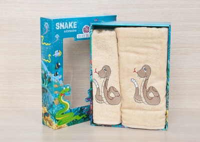 Подарочный набор полотенец 70x140 и 50x90 Best Rose Змея RS8255-05